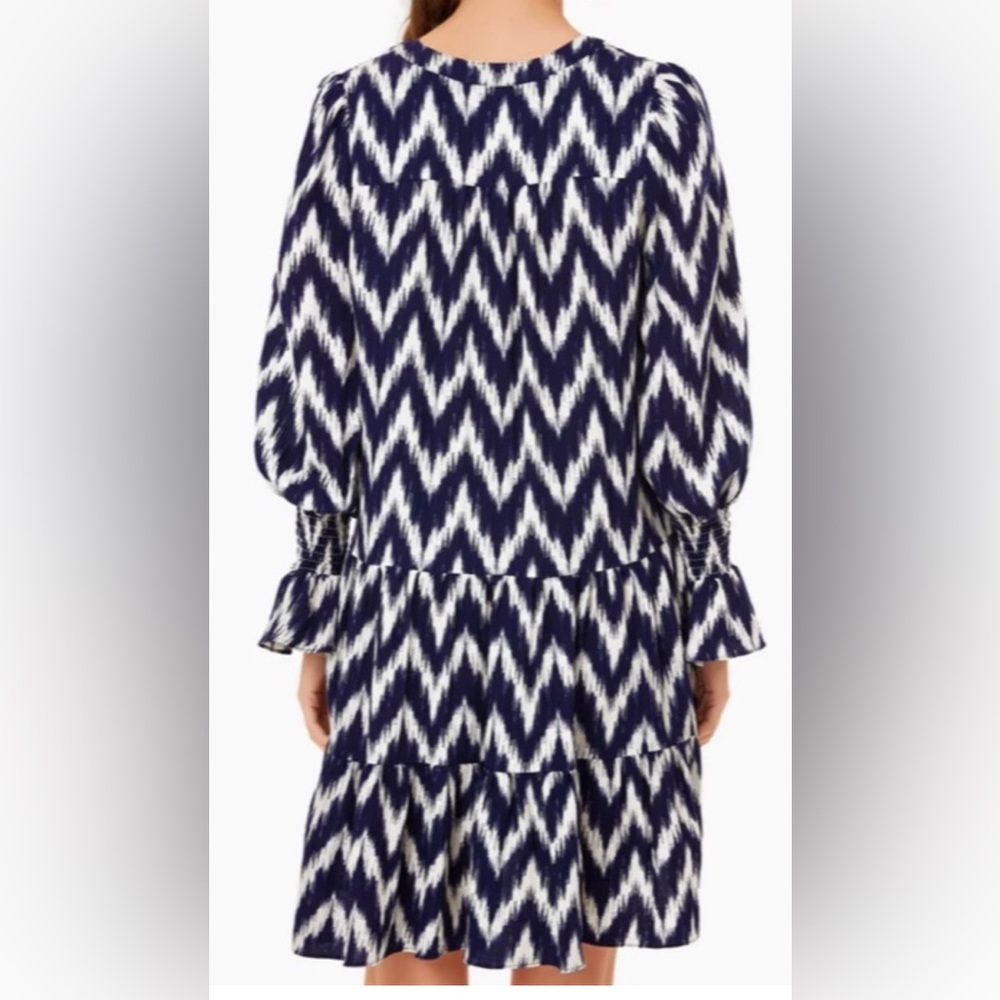 Tuckernuck Pomander Place Navy Ikat Kenzo Dress Small - Picture 3 of 12
